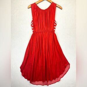 Anthropologie Dolan Costa Midi Dress Left Coast Orange Stripe Sleeveless P Med